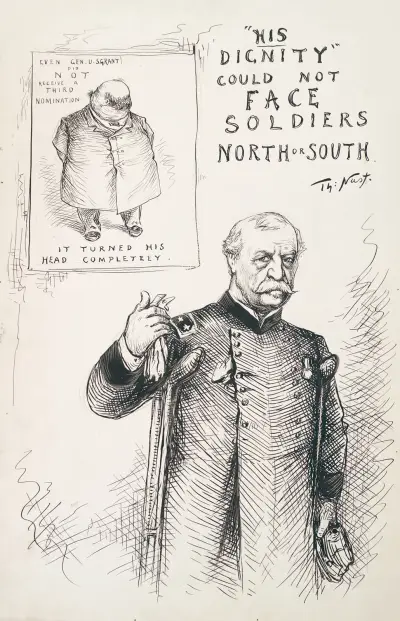 ‘His dignity’ could not face soldiers North or South av Thomas Nast