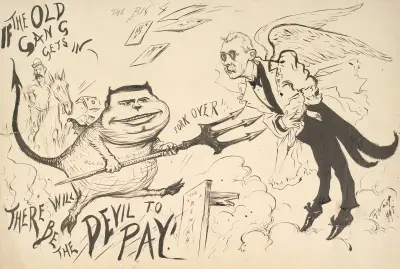 If the old gang gets in, there will be the devil to pay av Thomas Nast