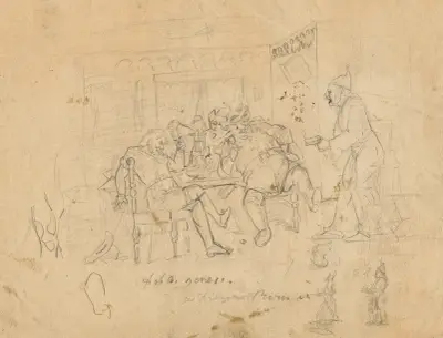 Kung Henrik IV, del 1, II, 4, Falstaff och andra på tavernan av Thomas Nast