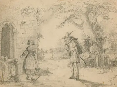 Merry wives of Windsor, I, 1, Slender and Anne av Thomas Nast