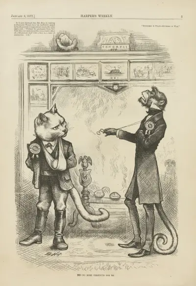 No — no more chestnuts for me. av Thomas Nast
