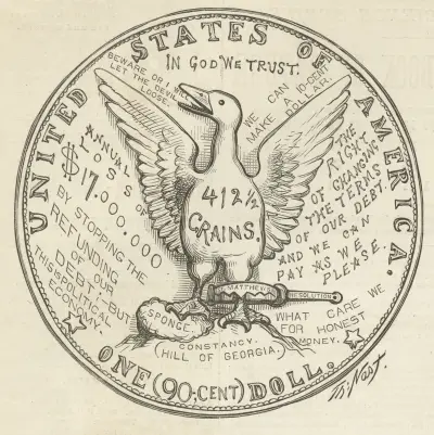 Our new dear dollar. As seen through a magnifying glass av Thomas Nast