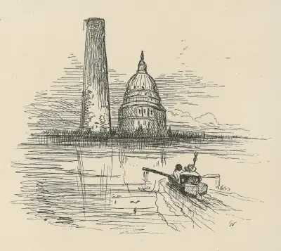 Rowboat heading towards U.S. Capitol Building av Thomas Nast