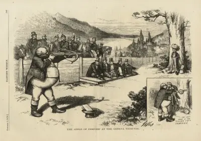Diskordens äpple vid Genève-tribunalen av Thomas Nast