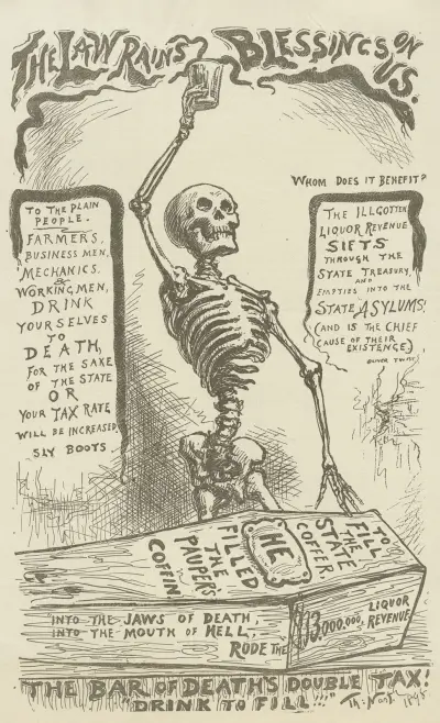 The bar of death’s double tax! Drink to fill!!!. av Thomas Nast
