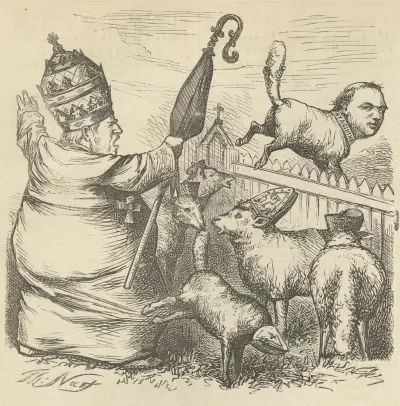 The flower of the flock leaving the fold von Thomas Nast