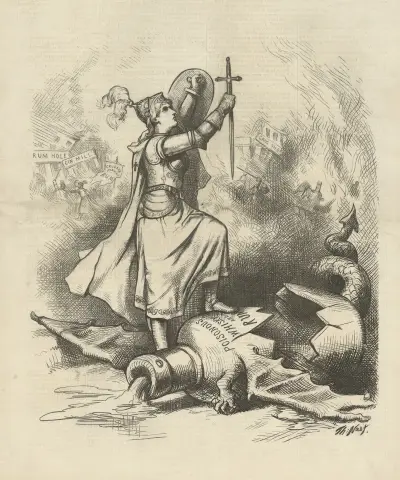 De goda och onda andarna i krig av Thomas Nast