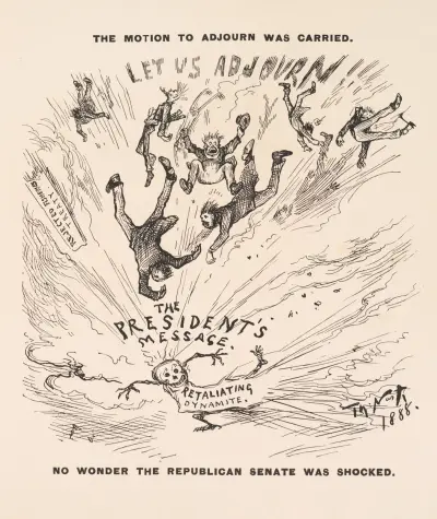 The motion to adjourn was carried. No wonder the Republican Senate was shocked av Thomas Nast