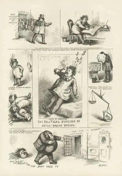 Den politiska självmorden av Peter 'Brains' Sweeny av Thomas Nast