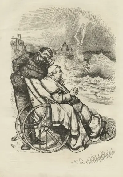 The unprotected female at the holy seae side av Thomas Nast