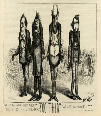 Too thin!. av Thomas Nast