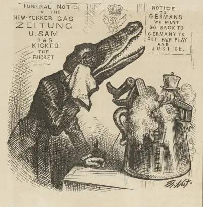 Uncle Sam put in his ‘bier’ av Thomas Nast