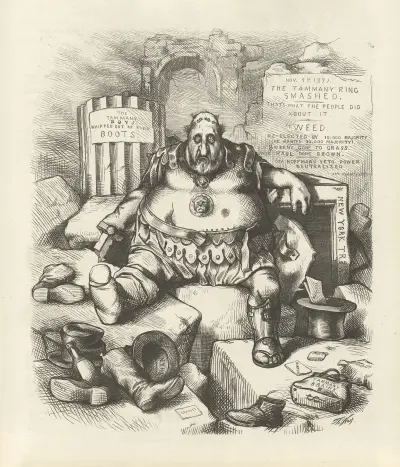 What are you laughing at; To the victor belong the spoils av Thomas Nast
