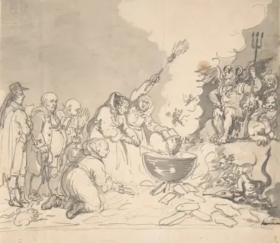 En charm för demokratin, granskad, analyserad och förstörd 1 januari 1799 av Thomas Rowlandson