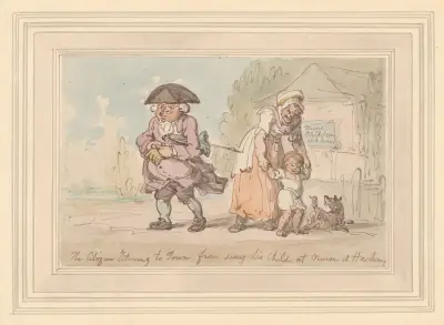 A citizen returning to town from seeing his child… av Thomas Rowlandson