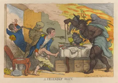 Ett vänligt besök. av Thomas Rowlandson