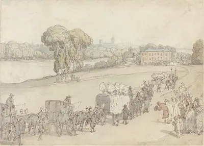 A Funeral Procession av Thomas Rowlandson