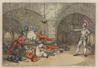A ghost in the wine cellar, Thomas Rowlandson
