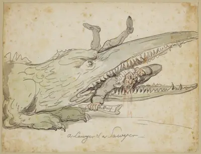 A lawyer and a sawyer, Thomas Rowlandson