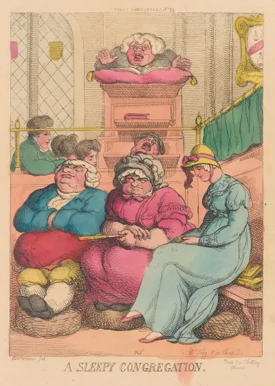 En sömnig församling av Thomas Rowlandson