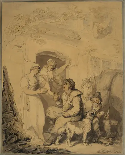 A Stop at the Inn von Thomas Rowlandson