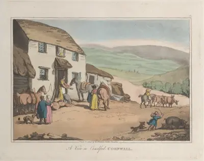 Utsikt över Camelford, Cornwall av Thomas Rowlandson