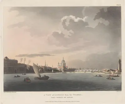 Utsikt över London från Themsen av Thomas Rowlandson