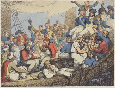 Admiral Nelson recreating with his brave tars after the glorious Battle of the Nile, Thomas Rowlandson
