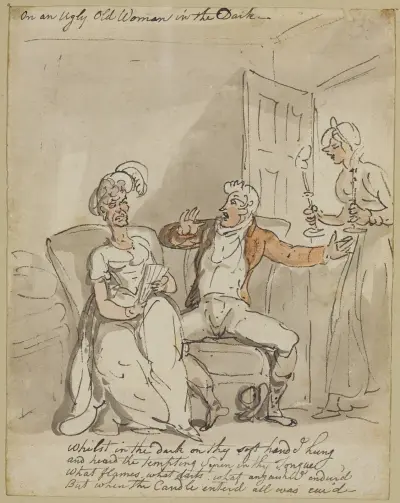 An ugly old woman in the dark, Thomas Rowlandson