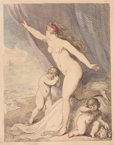 Ariadne övergiven av Thomas Rowlandson