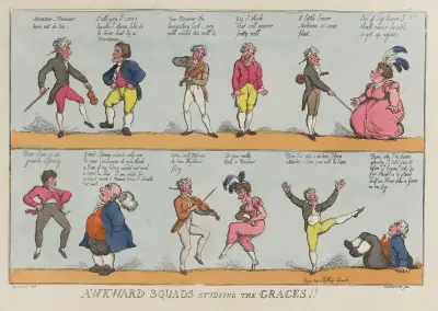 Awkward squads studying the graces!!, Thomas Rowlandson