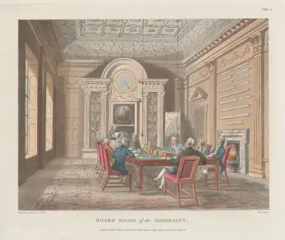 Amiralitetsrådets sammanträdesrum av Thomas Rowlandson