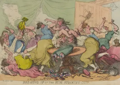 Breaking up of the Blue Stocking Club av Thomas Rowlandson