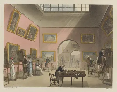 British Institution, (Pall Mall) av Thomas Rowlandson