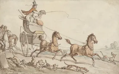 Kapten Slösa, elegant i sin mundering av Thomas Rowlandson