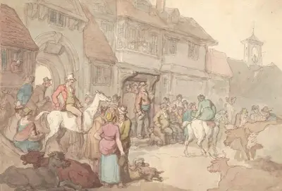 Cattle market at York av Thomas Rowlandson