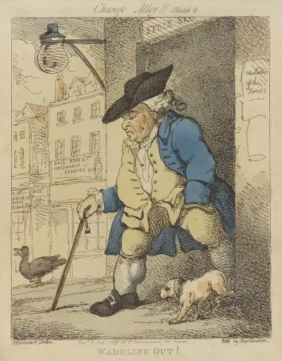 Change Alley!! Sketch 2. Waddling out!., Thomas Rowlandson