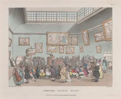 Christie's auktionsrum av Thomas Rowlandson