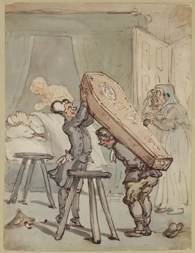 Coffin arriving, Thomas Rowlandson