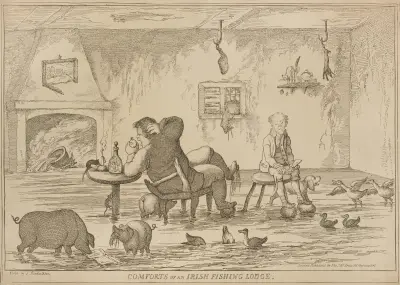 Bekvämligheter på en irländsk fiskestuga av Thomas Rowlandson