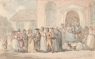 På väg från kyrkan av Thomas Rowlandson