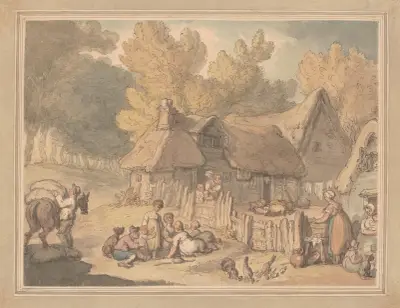 Lantgård på landet, Devon av Thomas Rowlandson