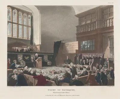 Court of Exchequer, Westminster Hall av Thomas Rowlandson