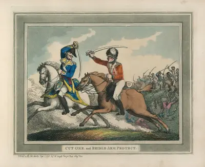 Cut one, and Bridle-Arm Protect av Thomas Rowlandson
