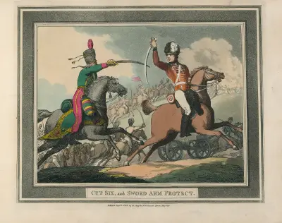 Cut Six, and Sword Arm Protect av Thomas Rowlandson