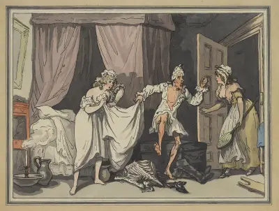 Fuktiga lakan av Thomas Rowlandson