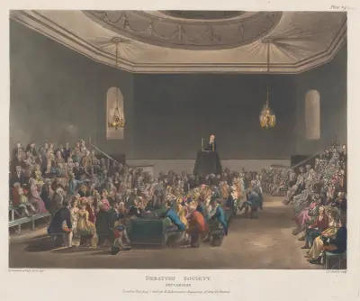 Debattklubb, Piccadilly av Thomas Rowlandson