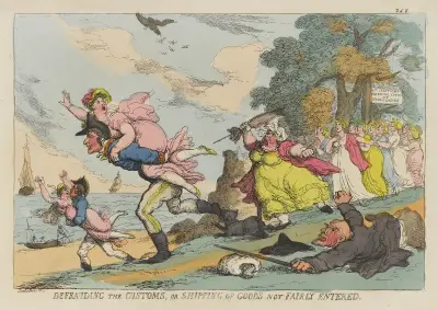 Att lura tullen, eller frakt av varor som inte är korrekt deklarerade av Thomas Rowlandson