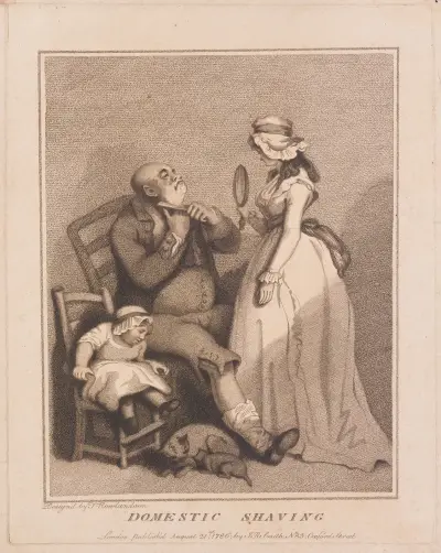 Domestic shaving, Thomas Rowlandson
