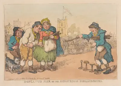Doncaster marknad eller de arbetsamma Yorkshirebites av Thomas Rowlandson